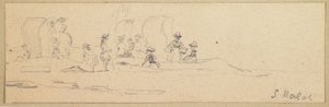 Escena de playa en Saint Malo de Eugene Louis Boudin